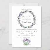 Hütte Chic Lavender Wedding Magneteinladung (Vorderseite)