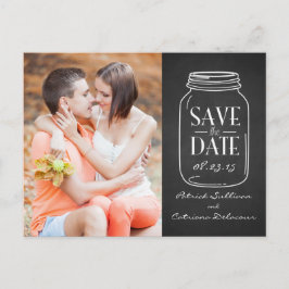 Hütte Chic Mason Jar Save the Date Postcard Ankündigungspostkarte