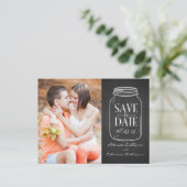 Hütte Chic Mason Jar Save the Date Postcard Ankündigungspostkarte (Stehend Vorderseite)
