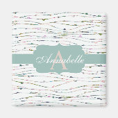 Hütte-Chic-Monogramm für Pfirsich und Minuszweige Magnet (Vorne)