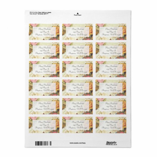 Hütte Chic Rose Adressetikett (Vorne)