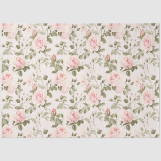 Hütte Chic Rose Serie Design 1 Seidenpapier (Vorderseite)