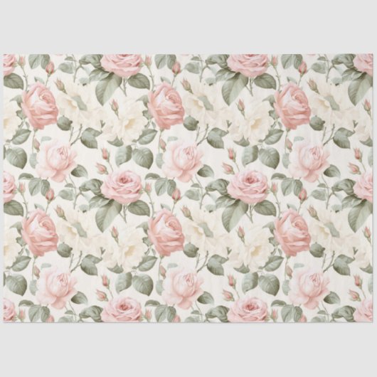 Hütte Chic Rose Serie Design 4 Seidenpapier (Vorderseite)