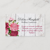 Hütte Chic Rustic Wood and Peonies Business Card Visitenkarte (Vorderseite)