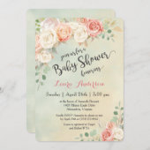 Hütte Chic Vintag Rose Kinderdusche Einladung (Vorne/Hinten)