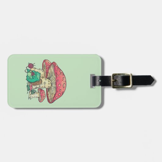 Hütte Core Frog Knitter unter Pilz  Gepäckanhänger (Vorderseite horizontal)