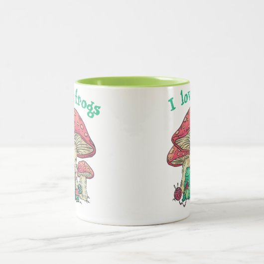 Hütte Core Frog Knitter unter Pilz Zweifarbige Tasse (Mittel)