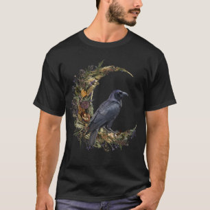 Hütte Core Halloween Crow Witchy Blumenmoon T-Shirt