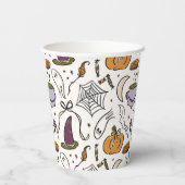 Hütte Core Halloween Illustrations Babydusche Pappbecher (Rückseite)