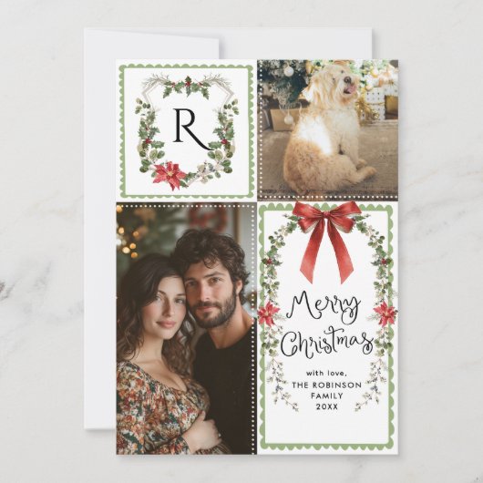 Hütte Core Monogram Bow Frohe Weihnachten 2 Foto (Vorderseite)