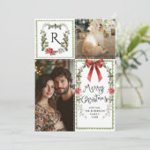 Hütte Core Monogram Bow Frohe Weihnachten 2 Foto (Stehend Vorderseite)