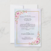 Hütte Core Pink Floral Wedding Einladung (Rückseite)