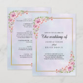 Hütte Core Pink Floral Wedding Einladung (Vorne/Hinten)