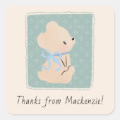 Hütte Core Teddy Bear Baby Shower Stickers (Vorderseite)