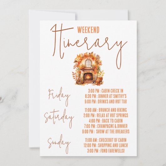 Hütte Crew, bevor ich tue! Wochenend-Junggeselinne Einladung (Rückseite)