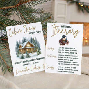 Hütte Crew, bevor ich tue! Wochenend-Junggeselinne Einladung