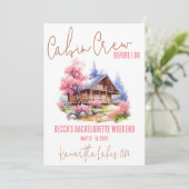 Hütte Crew, bevor ich tue! Wochenend-Junggeselinne Einladung (Stehend Vorderseite)