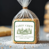 Hütte Crew Green Camp Junggeselinnen-Abschied Quadratischer Aufkleber