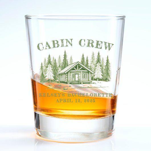 Hütte Crew Green Camp Junggeselinnen-Abschied Schnapsglas