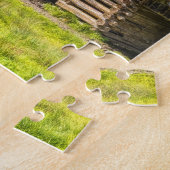 Hütte der Blockhütte im Gebirge Puzzle (Seite)