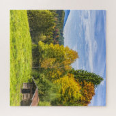 Hütte der Blockhütte im Gebirge Puzzle (Horizontal)