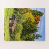 Hütte der Blockhütte im Gebirge Puzzle (Horizontal)