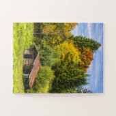 Hütte der Blockhütte im Gebirge Puzzle (Horizontal)