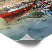 Hütte der Fischer am Hafen Poster (Ecke)