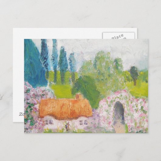 Hütte der geflochtenen Rose Postkarte (Vorne/Hinten)