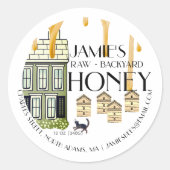 Hütte der Honig-Katzenkatze im Hinterhof Runder Aufkleber (Vorderseite)