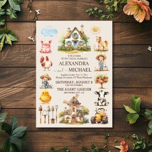 Hütte der landwirtschaftlichen Stallfelder Hochzei Einladung