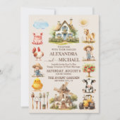 Hütte der landwirtschaftlichen Stallfelder Hochzei Einladung (Vorderseite)