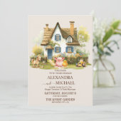 Hütte der landwirtschaftlichen Stallfelder Hochzei Einladung (Stehend Vorderseite)