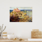 Hütte des Fisherman über eine Klippe von Claude Mo Poster (Küche)