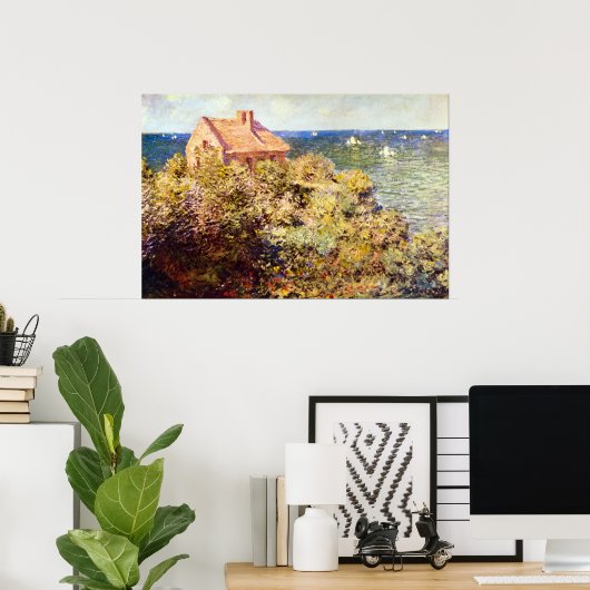 Hütte des Fisherman über eine Klippe von Claude Mo Poster (Heimbüro)