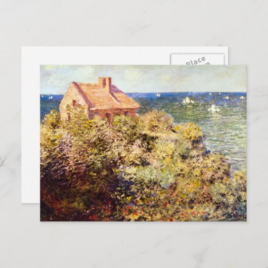 Hütte des Fisherman über eine Klippe von Claude Mo Postkarte (Vorne/Hinten)