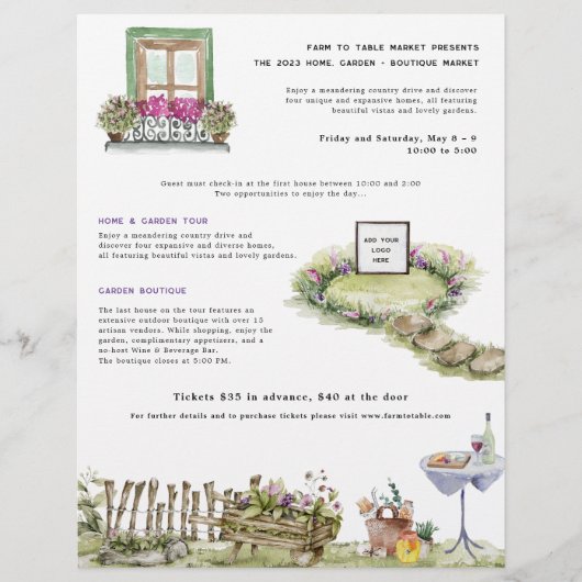 Hütte des Landes | Zuhause & Garden Bauern Market Flyer (Vorne)