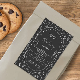 Hütte des modernen Black Pastry Baking Tools Rechteckiger Aufkleber