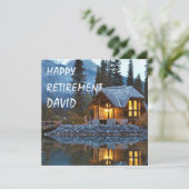 Hütte des Party für die Altersvorsorge mit Namen Einladung (Stehend Vorderseite)