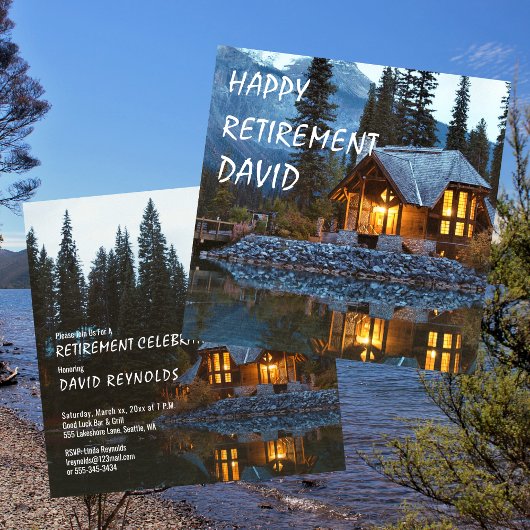 Hütte des Party für die Altersvorsorge mit Namen Einladung