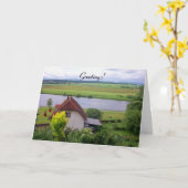 Hütte durch die River Greetings Card Karte (Gelbe Blume)