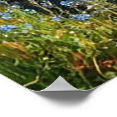 Hütte durch einen Waldteich mit Enten Poster (Ecke)