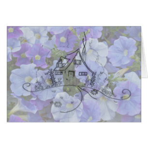 Hütte Embroidery & Petunias Card