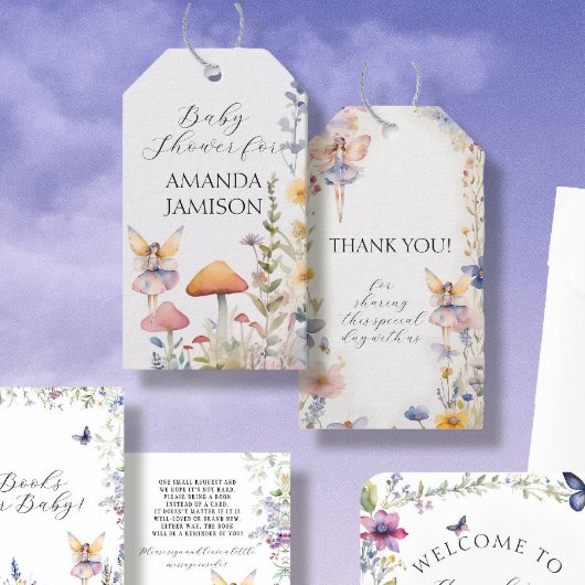 Hütte Fairies Floral Baby Girl Dusche verzaubert Geschenkanhänger