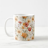 Hütte Farbige Wildblumen Monogramm Kaffeetasse (Links)