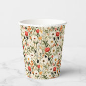 Hütte Farbige Wildblumen # Pappbecher (Vorderseite)