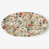 Hütte Farbige Wildblumen # Pappteller (Schrägansicht)