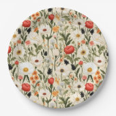 Hütte Farbige Wildblumen # Pappteller (Vorderseite)