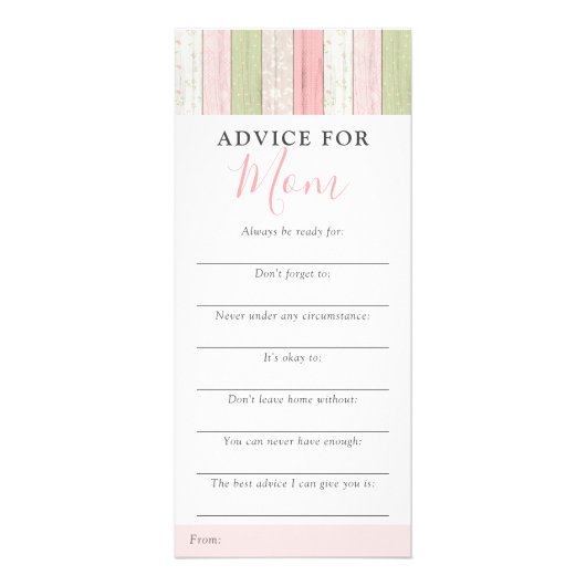 Hütte Floral Baby Duschberatung Game Rack Card Werbekarte (Vorne)