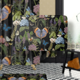 Hütte Floral Black Botanfly Vintag Badematte